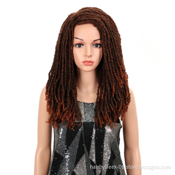 MAGIC Hair 22"Inch Synthetic Wigs For Black Women Crochet Braids Twist Jumbo Dread Faux Locs Hairstyle Long Afro Brown Hair